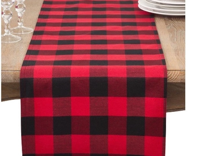 Buffalo Check Lumberjack Plaid Table Runner, Weddings, Events, Everyday Meals, by Chow with ME