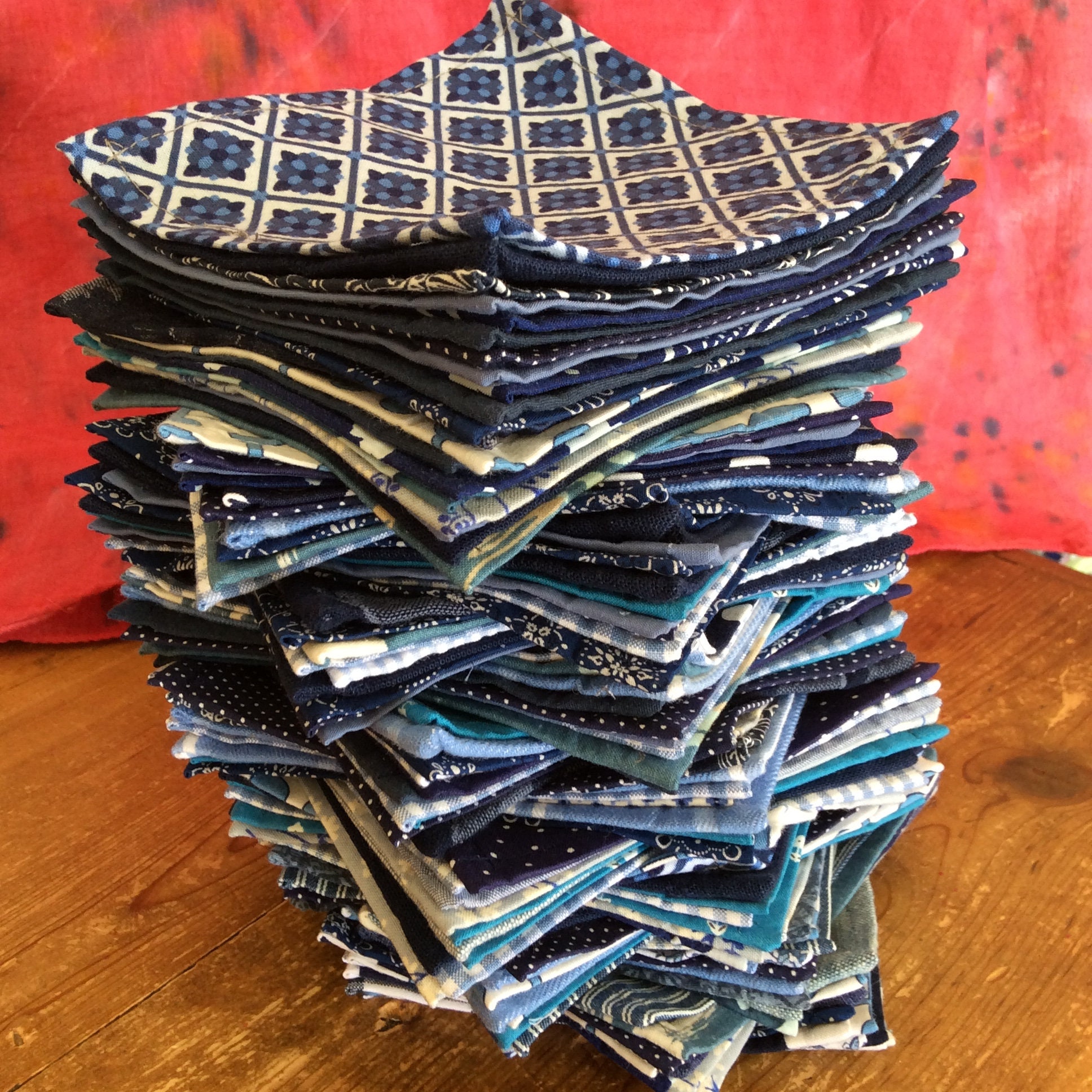 Bulk Cloth Napkins, Shades of Blue, Set of 10, by CHOW with ME