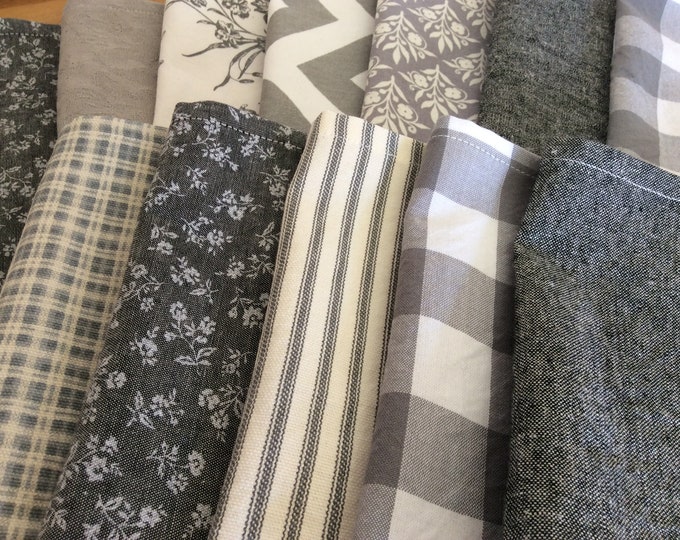Gray Cloth Napkins - Set of 10, Eco Friendly Cotton, 12 inch