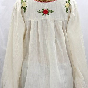 Long Sleeve Mexican Style Peasant Blouse Top Hand Embroidered: la ...