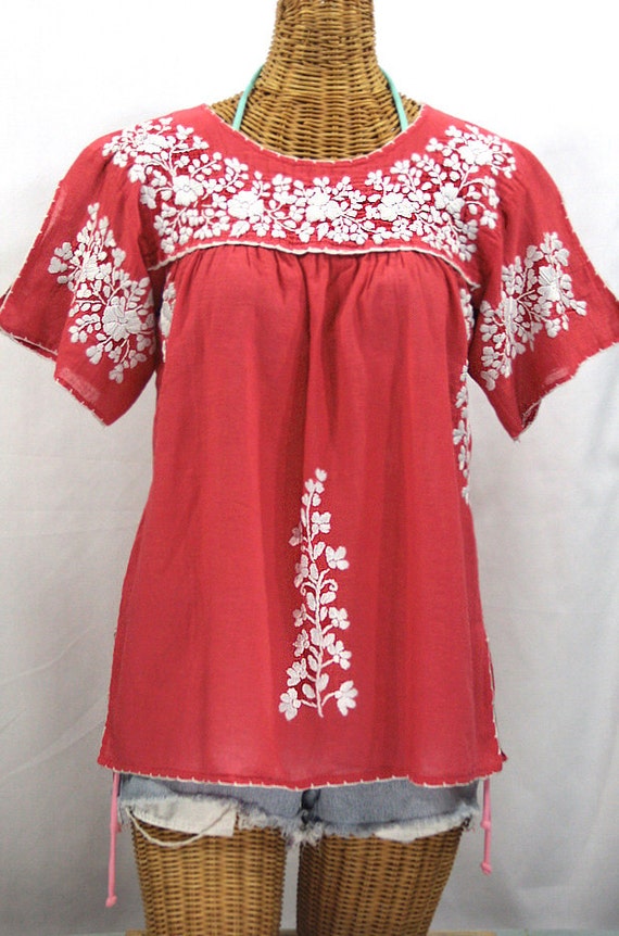 red peasant blouse