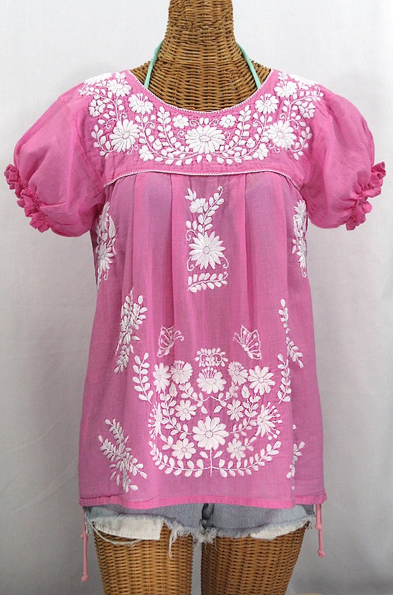 pink peasant blouse