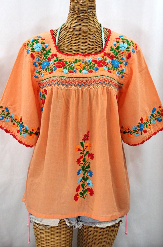 orange peasant blouse