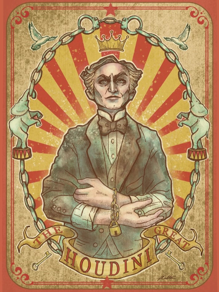 The Handcuff King Harry Houdini Etsy The Handcuff King Harry Houdini Etsy
