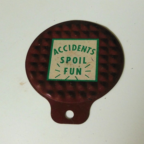 Vintage Metal Accidents Spoil Fun Bicycle Bike Safety License Plate Topper