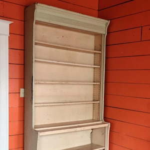 Antique Pine Bookshelf Stepback Cabinet 2 Available 4 x 8 ft