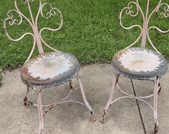 Vintage Pair of Metal Garden Chairs