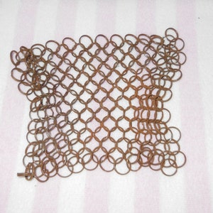 Antique Chainmail Dish Scrubber Cast Iron Pot Pan Cleaning Scrubbing Tool