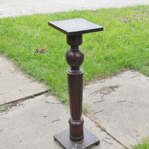 Antique Victorian Wood Pedestal Plant Fern Stand Table