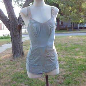 Vintage Swimsuit Rose Marie Reid Blue Green Aqua Built in Bra Scoop Back  Bombshell Swimsuit -  Australia