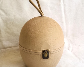 Mid Century Plastic Hat Box Egg Wig Holder