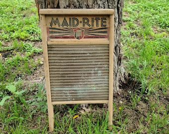 Antique MAID-RITE Washboard by Columbus Washboard Co, No. 2062