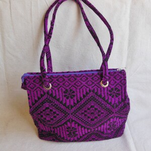 Vintage Woven Tapestry Purple Black Purse