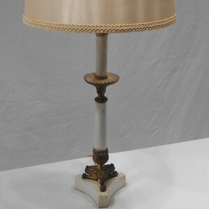 Vintage Brass Pedestal Table Lamp
