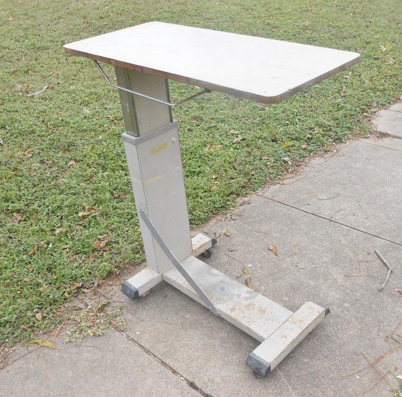 Vintage Hospital Medical Bedside Handicapped Table Tray Heavy Etsy