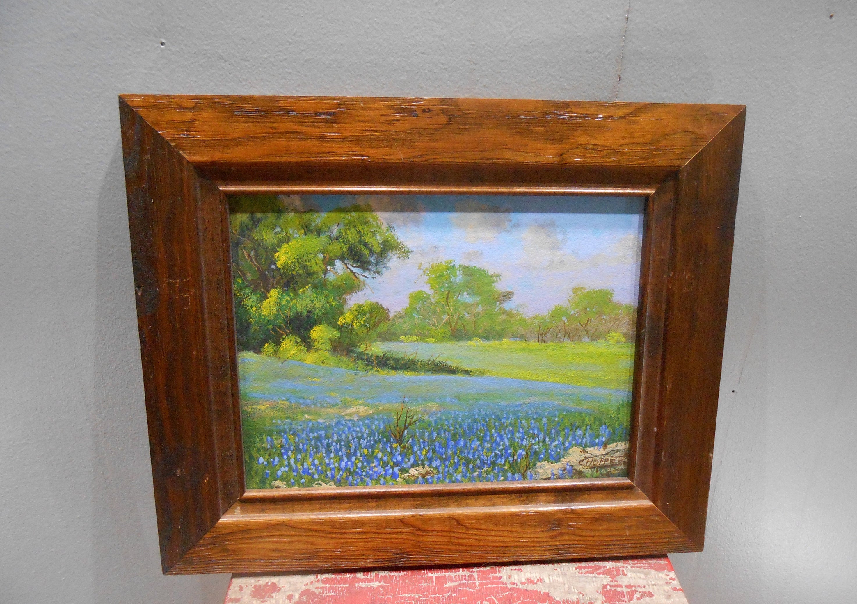 F4号】good blue(spelling) 油絵 oil painting