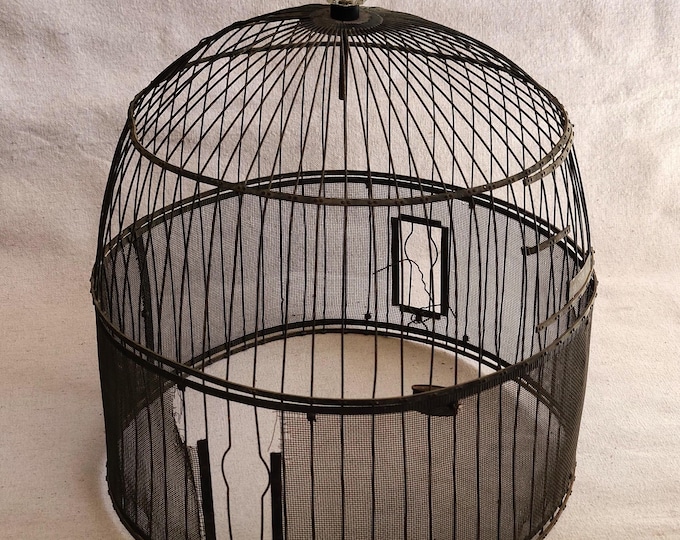Antique Dome Metal Wire Screen Bird Cage Glass Knob on Top - Etsy
