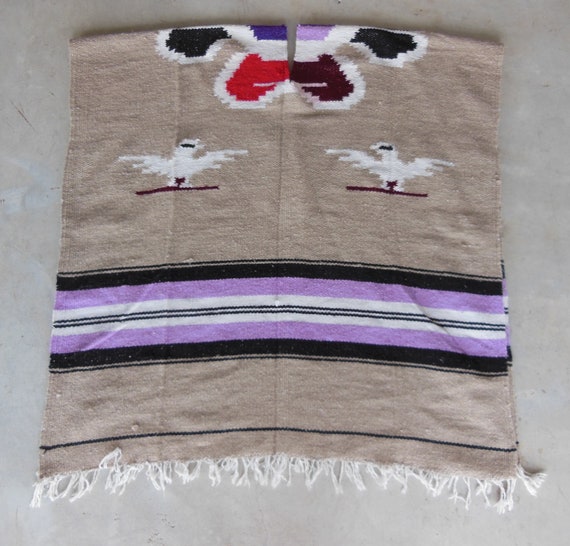 Vintage Mexican Poncho Serape Western Cowboy Guns… - image 2