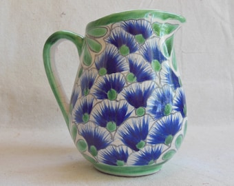Vintage Handmade Mexican Pottery Pitcher