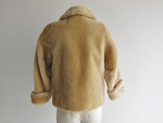 Antique Authentic Sheepskin Shearling Fur Coat Na… - image 7