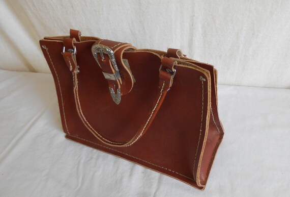 Handmade Vintage Carmel Leather Purse Simple and … - image 4