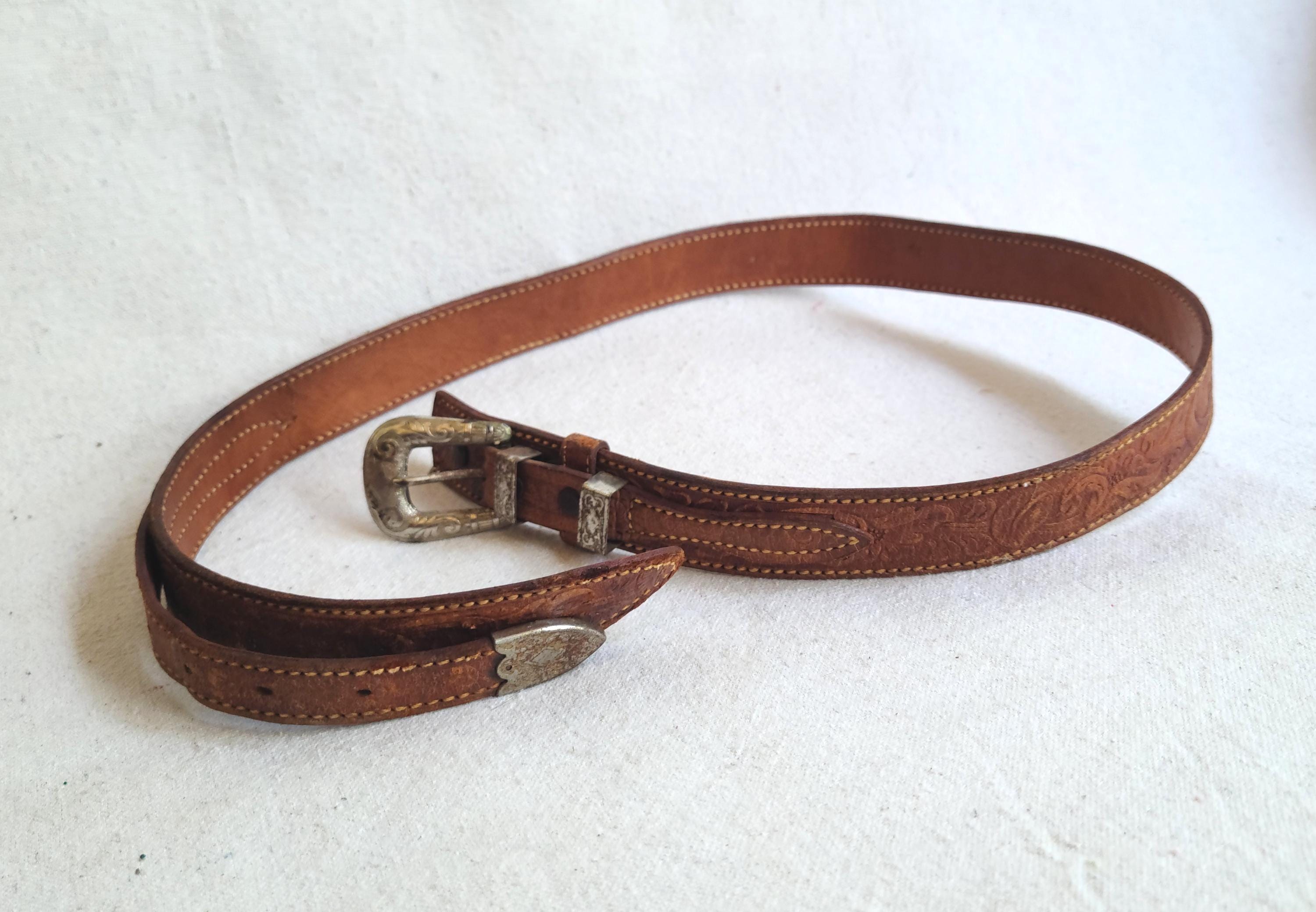 Texas Ranger by Tex Tan Tooled Cowhide Belt Hand Tooled Texas Ranger Belt with Buckle (MIS70260  main image 2