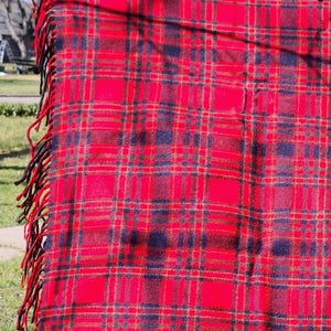 Vintage Pendleton Wool Plaid Blanket 52 x 82