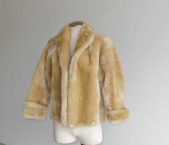 Antique Authentic Sheepskin Shearling Fur Coat Na… - image 9