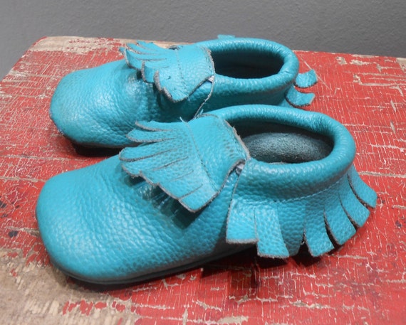 Vintage Soft Leather Childs Childrens Moccasins S… - image 4