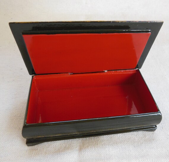 Vintage Palekh Russian Black Lacquered Box Handpa… - image 9