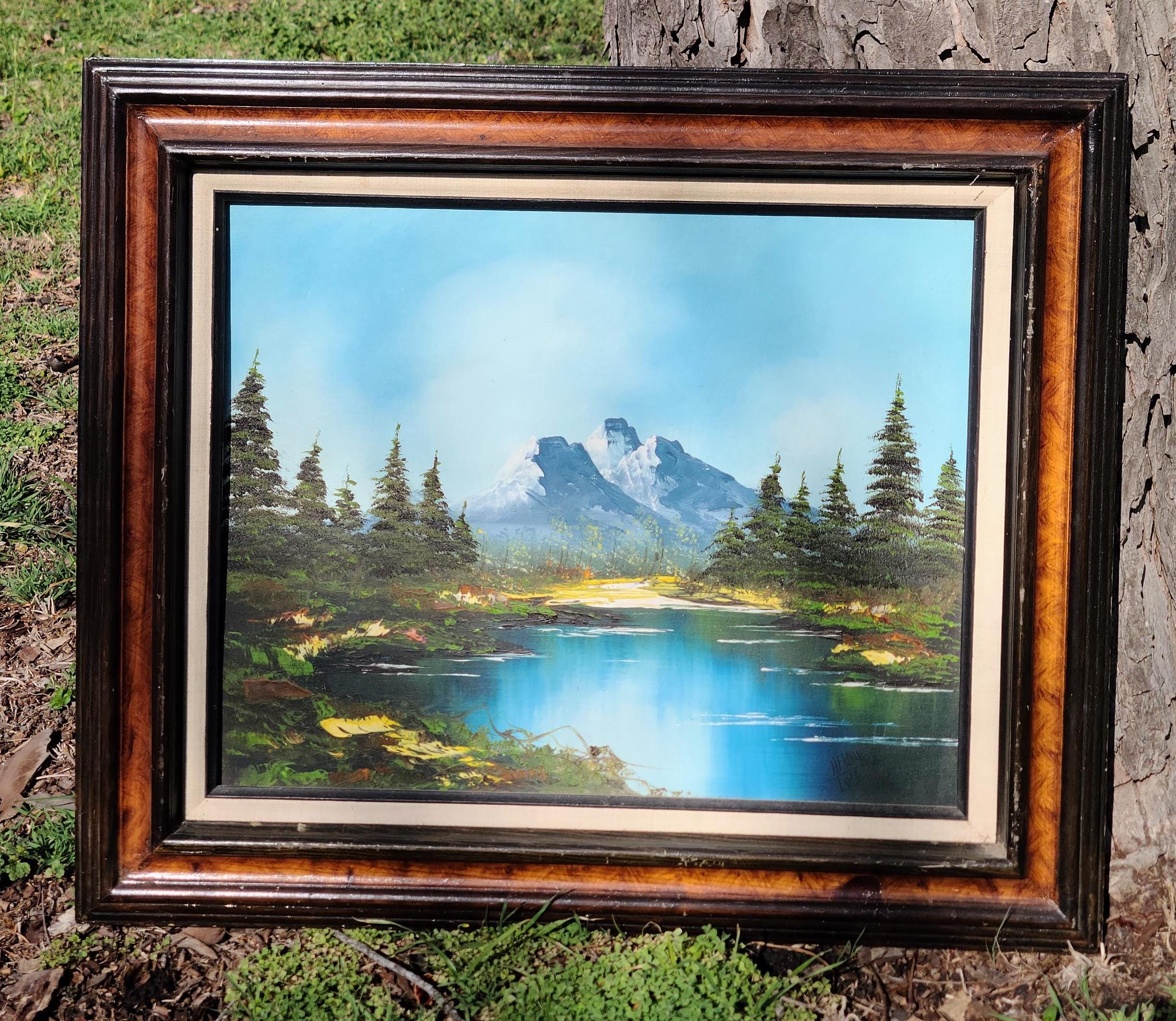 Vintage Painting Original Art Landscape