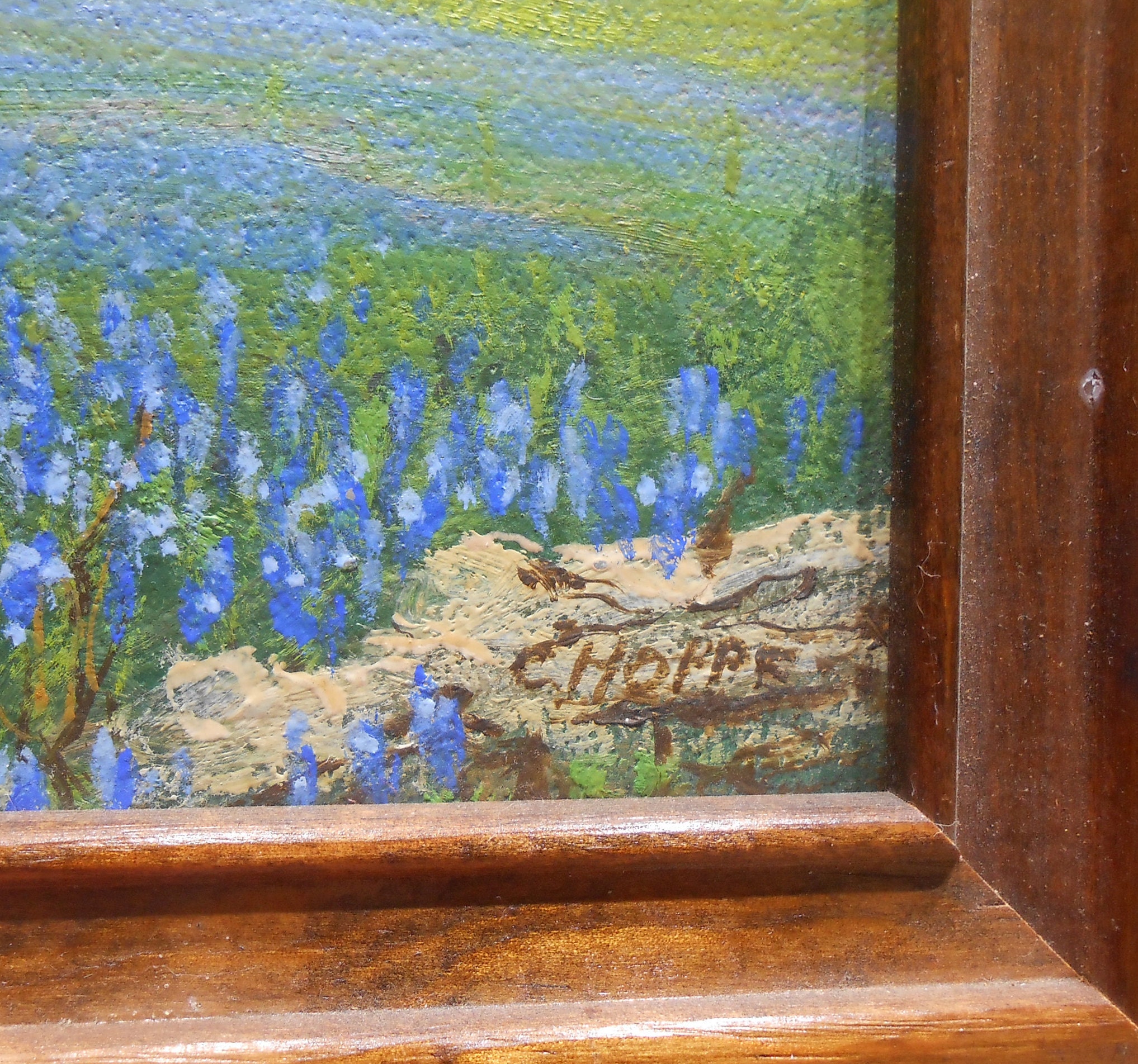 Original Texas Oil Painting Spring Landscape Bluebonnets