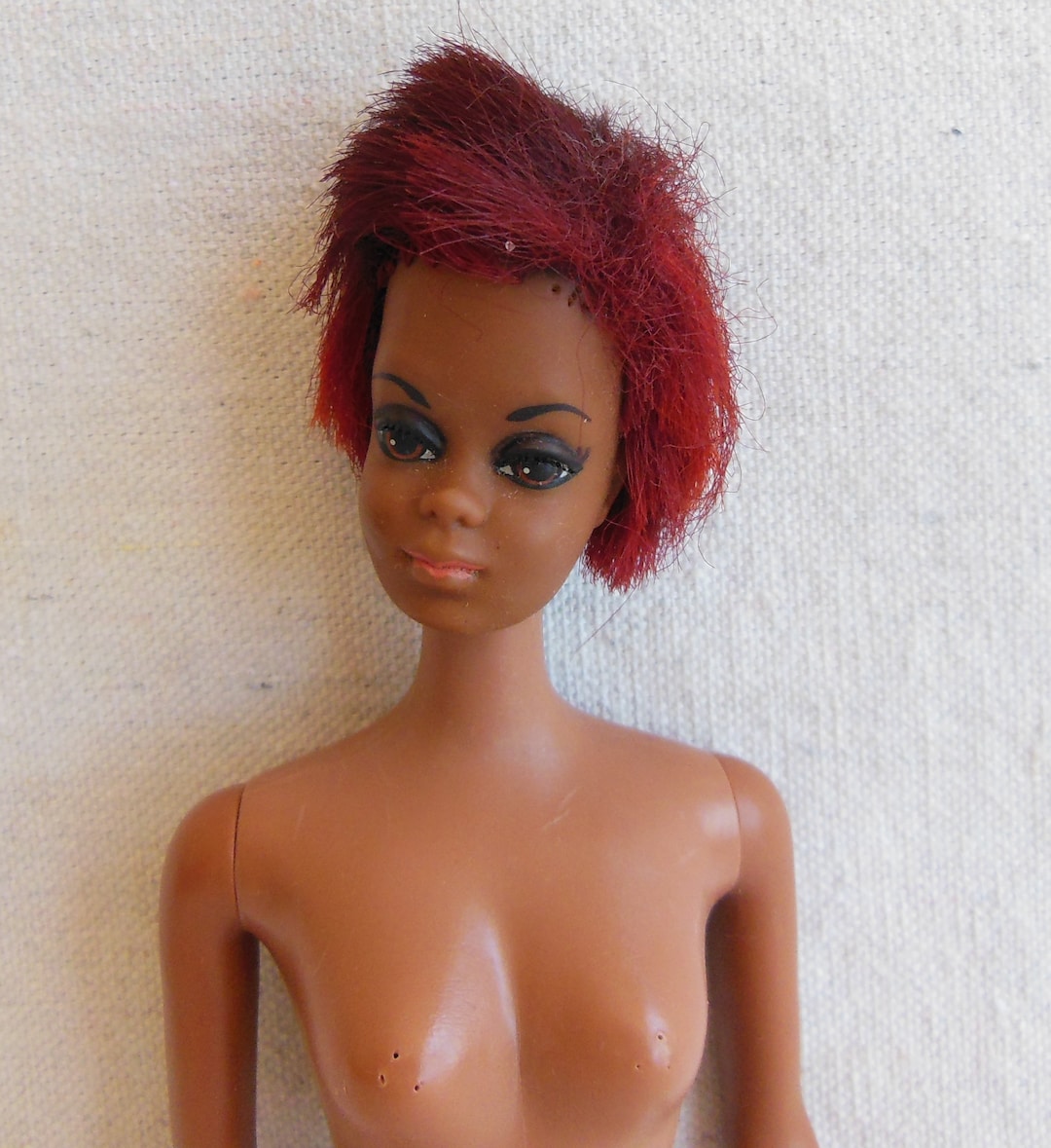 Vintage Original Black Barbie Twist N Turn Bendable Legs Black Barbie Doll Red Hair Etsy