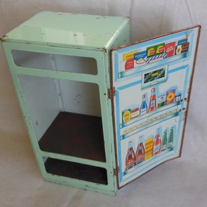 Vintage Metal Doll Furniture Refrigerator Play Toy Kitchen - Etsy