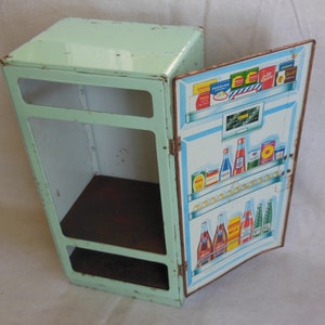 Mini Dollhouse Fridge Miniature Dollhouse Refrigerator Mini Fridge Toy with  Food Mini Toy Refrigerator with Ice Cubes Kids Play Kitchen Furniture Toy