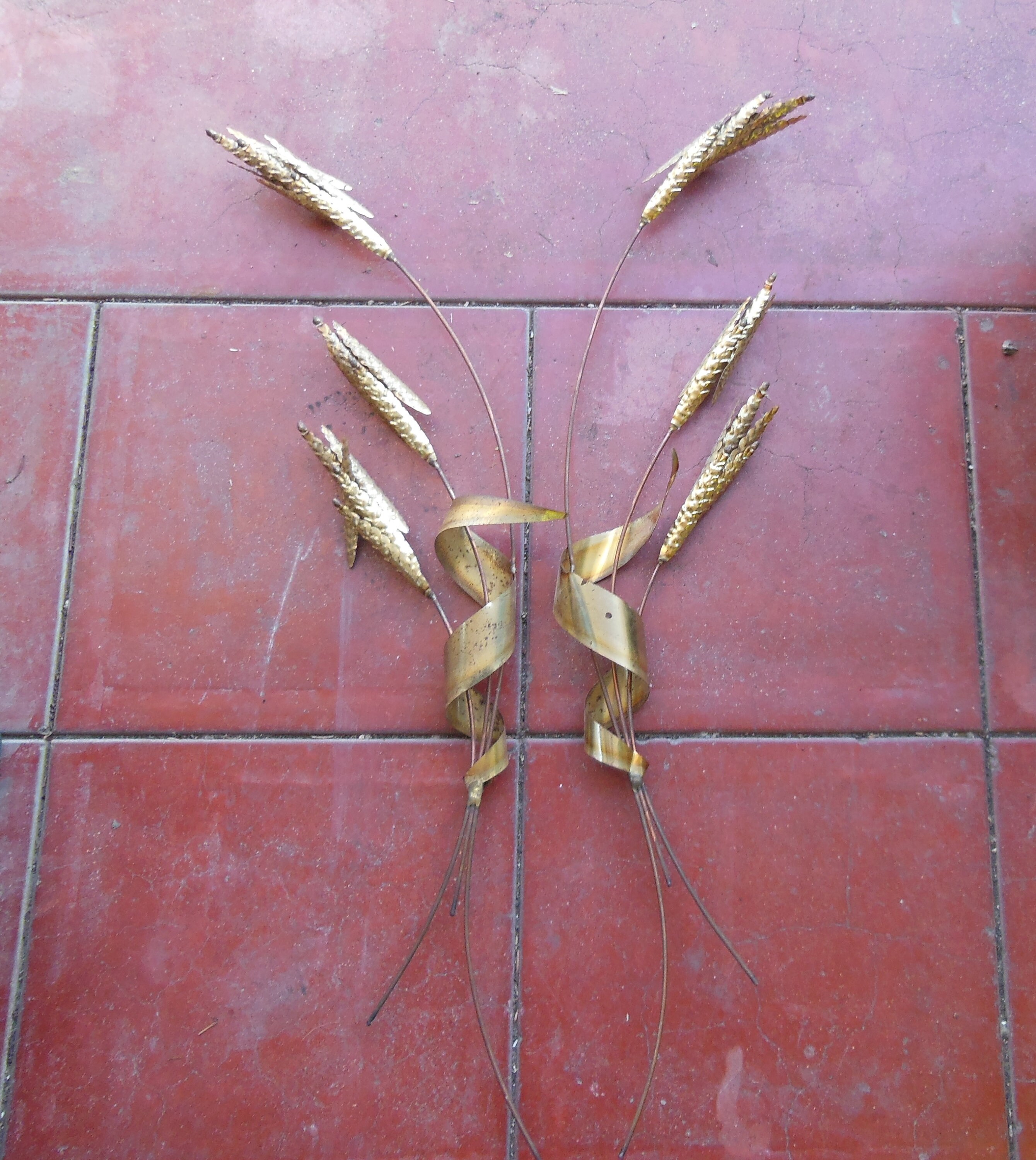 Vintage Metal Wall Hanging Brass Sheaves Stalks of Wheat Grain Etsy