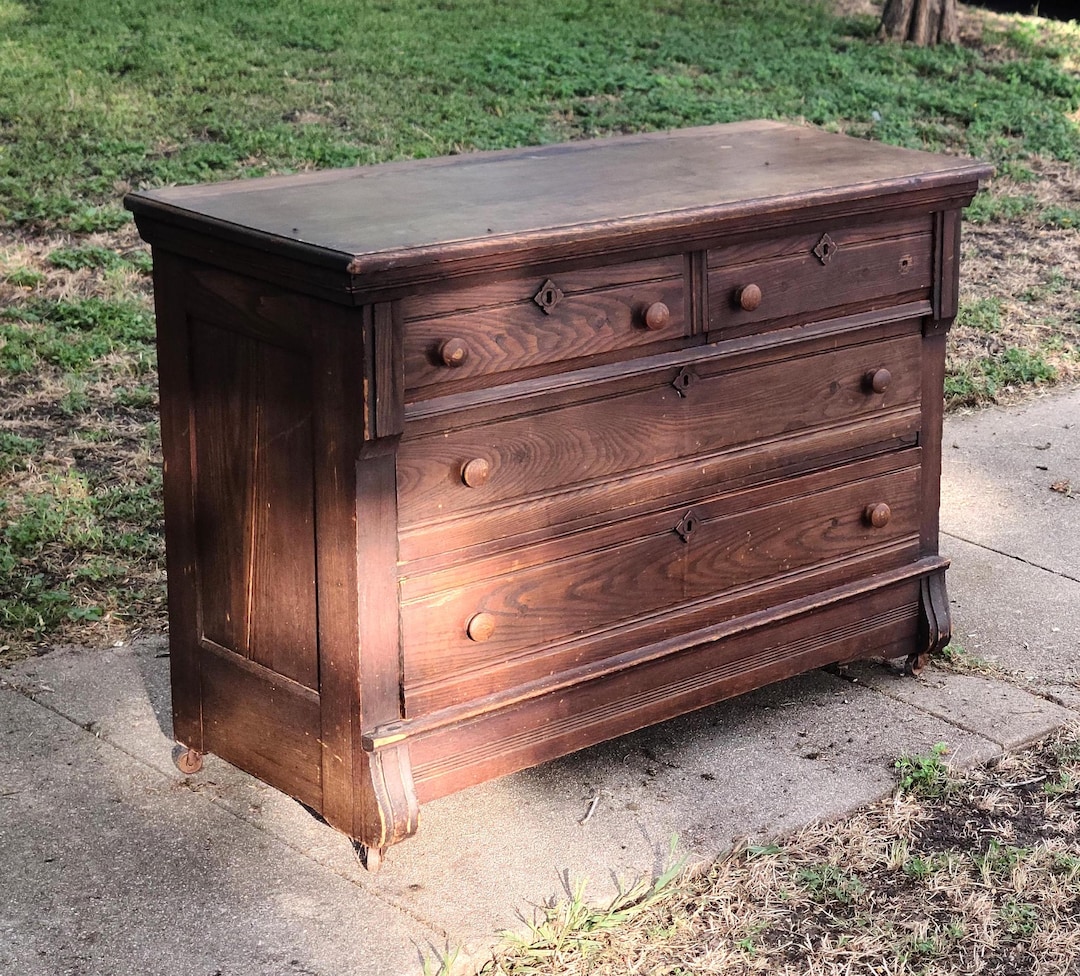 Antique Wood Dresser Eastlake Minimalist Style 1800s - Etsy