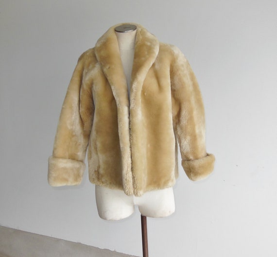 Antique Authentic Sheepskin Shearling Fur Coat Na… - image 8