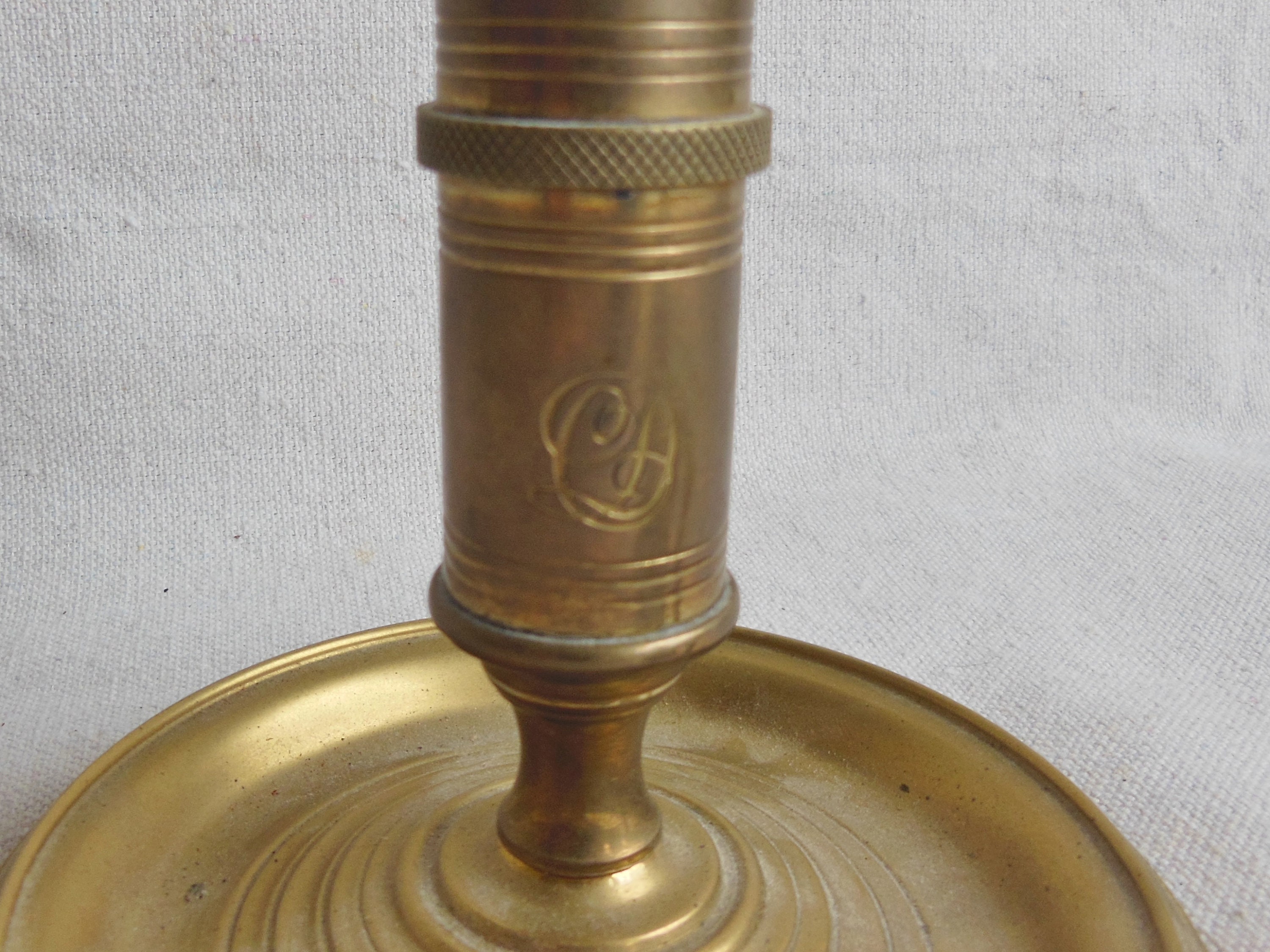 Vintage Department 56 Brass Candleholder Snuffer Monogram C or G Solid Brass  Candle Holder Charles Dickens Chamber Style Candlestick Holder 