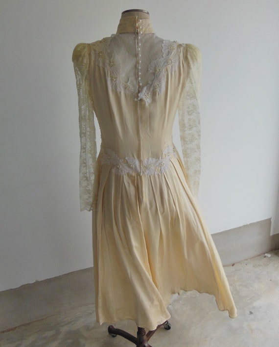 Vintage Wedding Dress 1940s Bridal Gown Handmade … - image 7