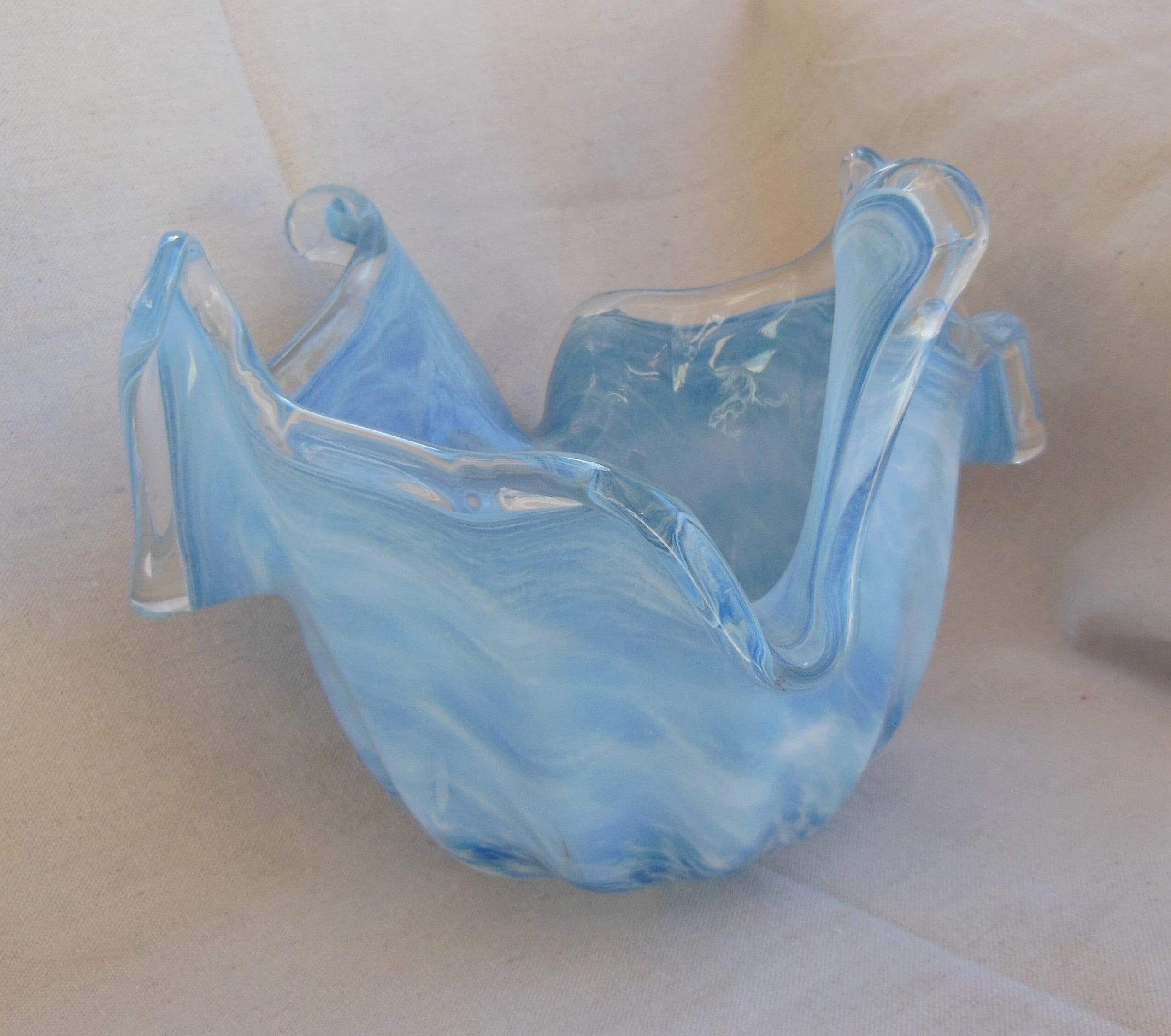 Danam Antik * Large Blue Murano Art Glass Bowl Italy