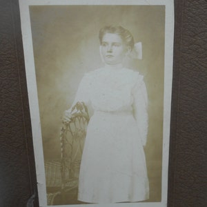 Antique Photo of Young Woman Victorian Girl Black White Vintage Photography image 4