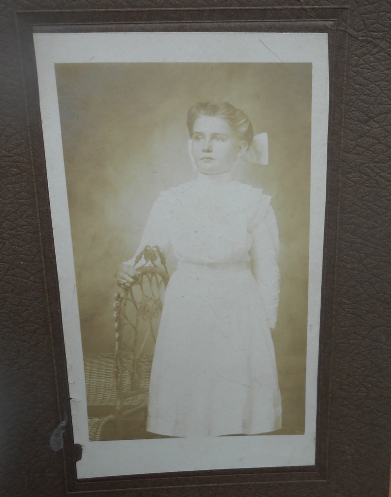 Antique Photo of Young Woman Victorian Girl Black White Vintage Photography image 4