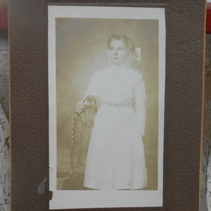 Antique Photo of Young Woman Victorian Girl Black White Vintage Photography image 1