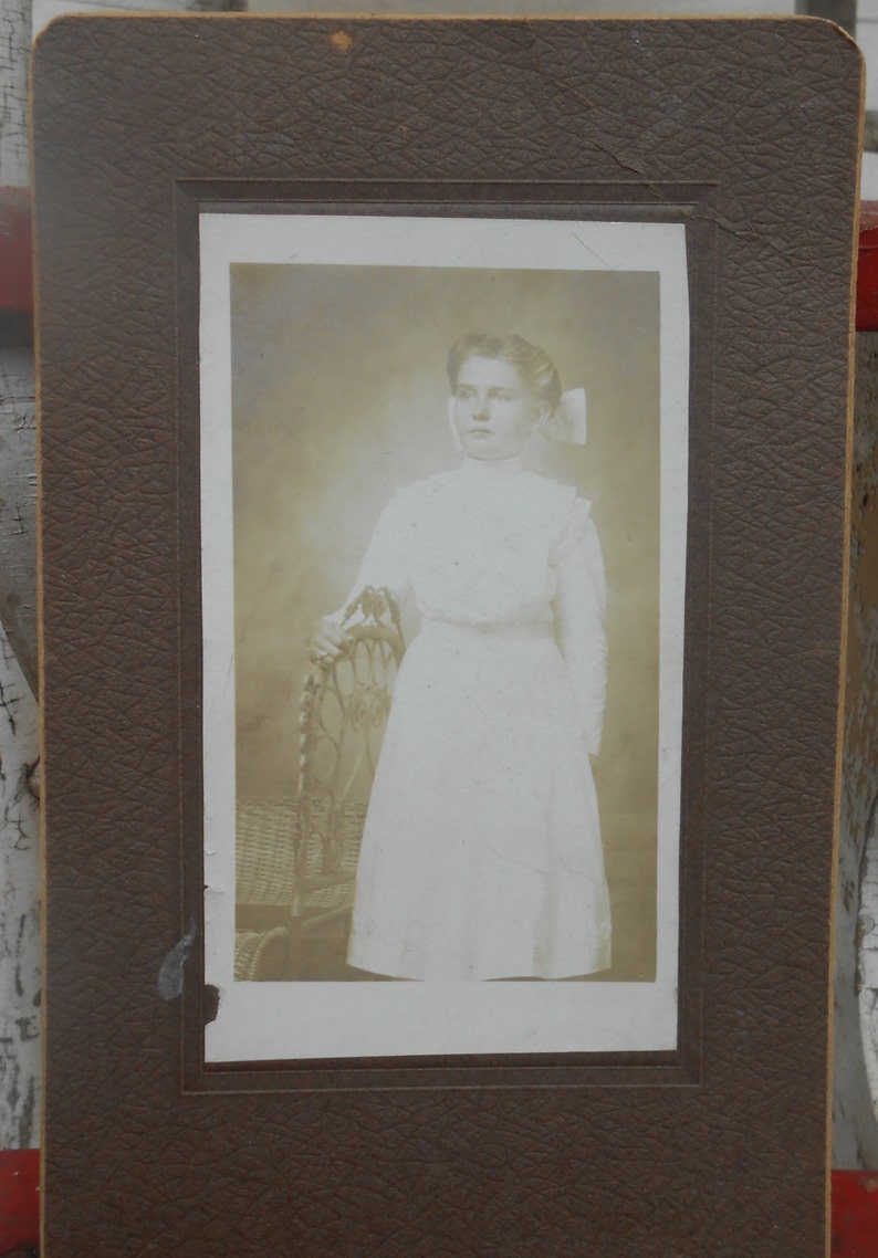 Antique Photo of Young Woman Victorian Girl Black White Vintage Photography image 1