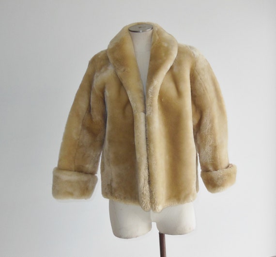 Antique Authentic Sheepskin Shearling Fur Coat Na… - image 1