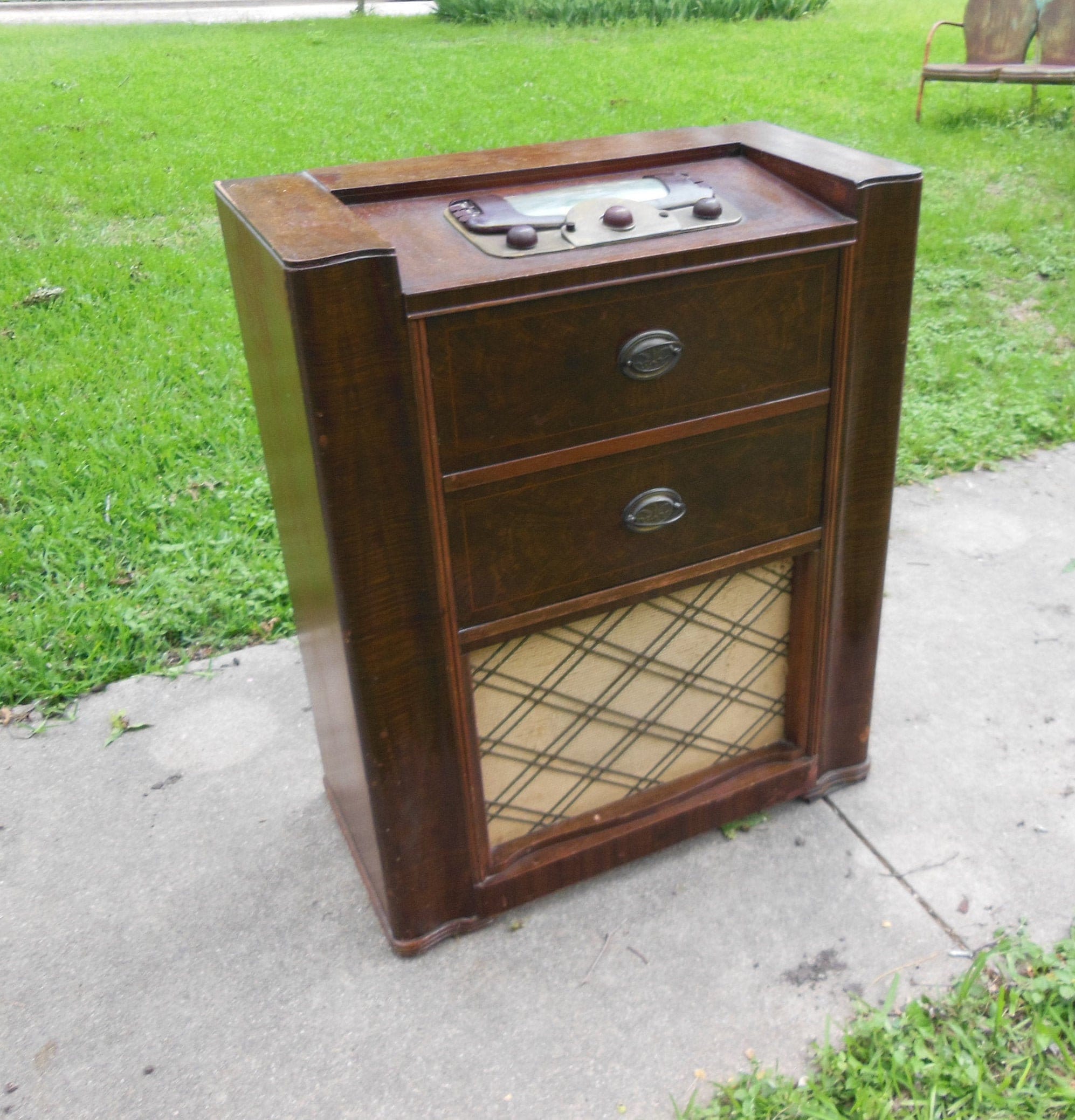 Antique Wood Radio Cabinet Zenith Art Deco Console Floor Antique Wood Radio Cabinet Zenith Art Deco Console Floor