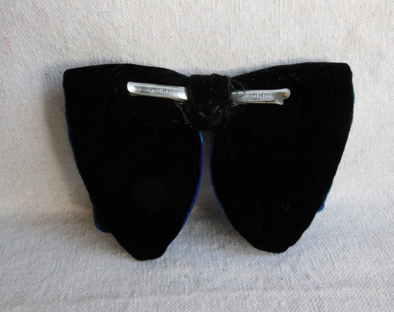 Vintage Velvet Bow Ties Set of 2 Clip On Ties Bla… - image 6