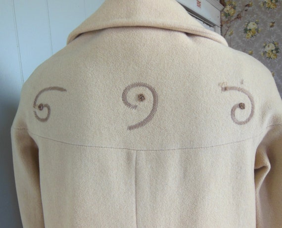 Vintage Tan Winter Wool Dress Coat made by Honeyl… - image 10