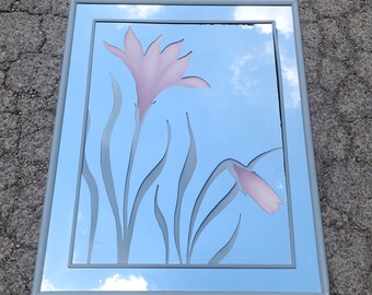 Beautiful Vintage Wooden Floral Mirror, 1980s - Etsy